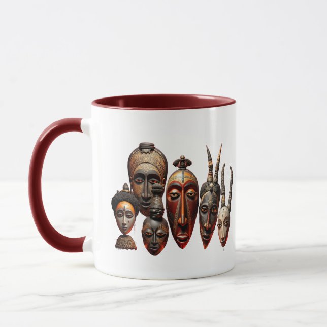 Traditionelle afrikanische Masken. Tasse (Links)