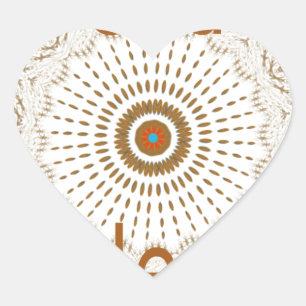 Traditionelle afrikanische Motif Design Art Print Herz-Aufkleber