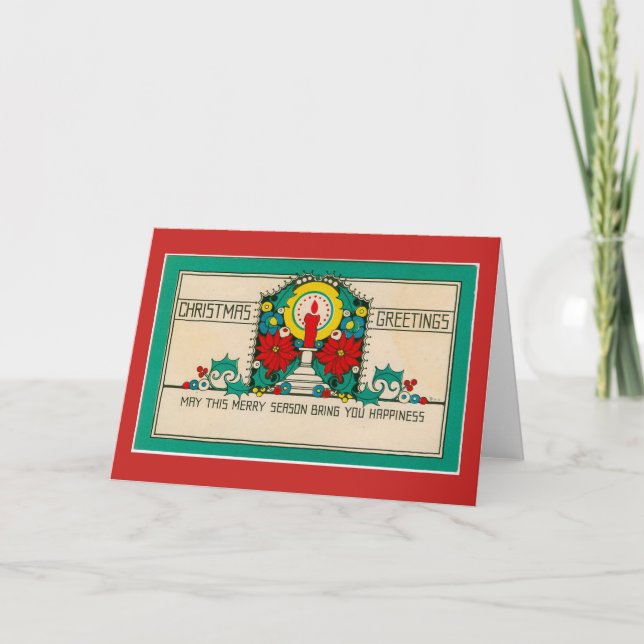 Traditionelle, altmodische Weihnachtskarte Karte (Vorderseite)