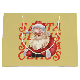Traditionelle Aquarellfarbe Santa Claus Rot und Se Große Geschenktüte