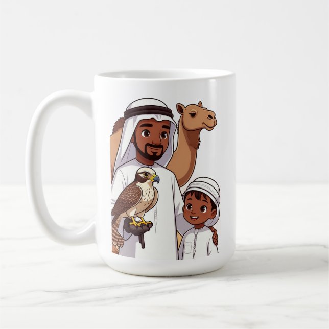 Traditionelle arabische Falkenjagd Kaffeetasse (Links)