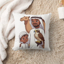 Traditionelle arabische Falkenjagd Kissen