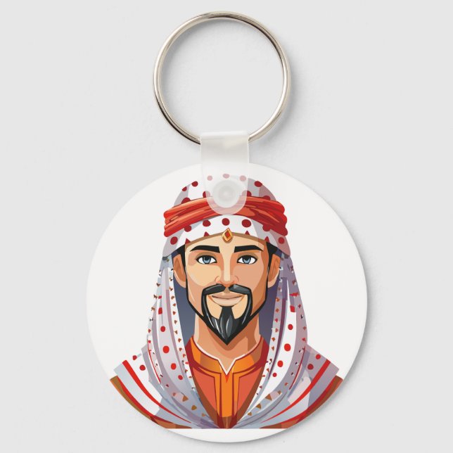 Traditionelle arabische oder muslimische Mütze Schlüsselanhänger (Vorderseite)