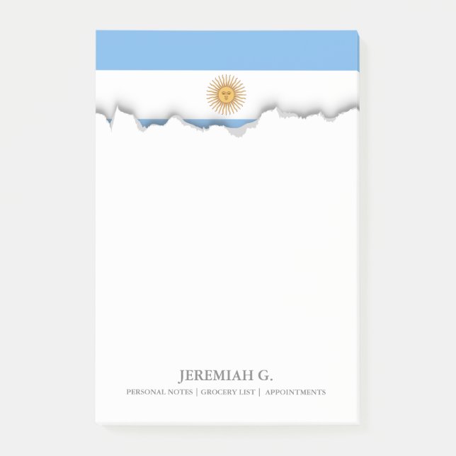 Traditionelle Argentinien-Flagge Post-it Klebezettel (Vorderseite)
