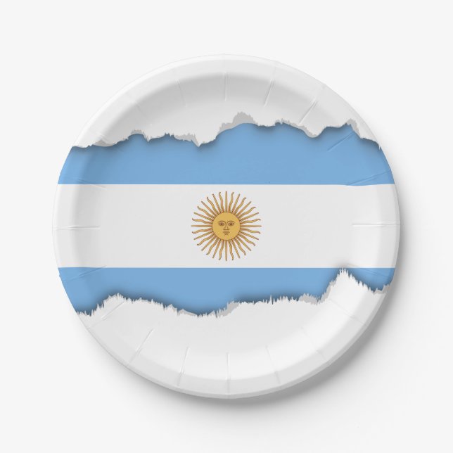 Traditionelle argentinische Flagge Pappteller (Vorderseite)