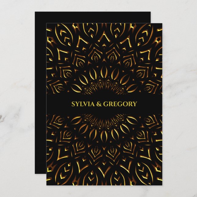 Traditionelle Art-Déco-Hochzeit Save The Date (Vorne/Hinten)