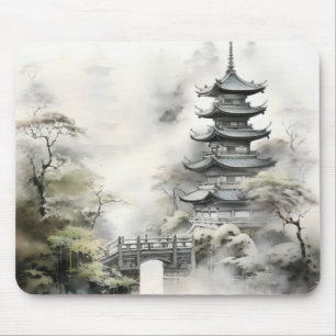 Traditionelle asiatische Gartenmalerei Mousepad