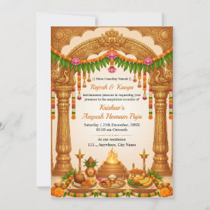 Traditionelle Ayushya Homam Puja Einladungskarte Einladung