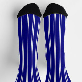 Traditionelle blaue und weiße vertikale Streifen d Socken