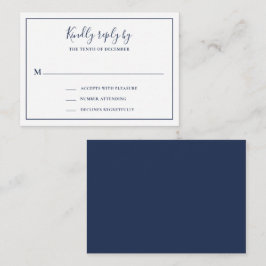Traditionelle Blue Mini-Hochzeitkarte für Navy Mitteilungskarte