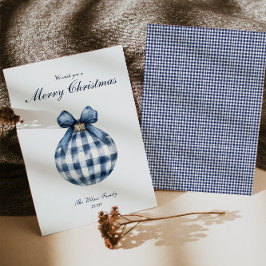 Traditionelle Blue Ornament Weihnachtskarte Feiertagskarte