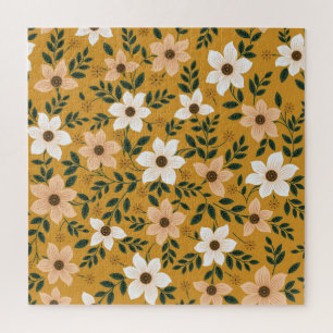 Traditionelle Blumen: Nahtloses Muster Puzzle