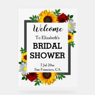 Traditionelle Blumige Hochzeitsshower Acrylschild
