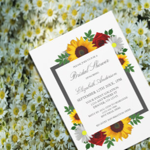 Traditionelle Blumige Hochzeitsshower Einladung