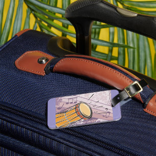 Traditionelle Bongotrommel mit Noten Gepäckanhänger