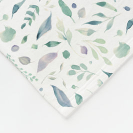 Traditionelle botanische Leaf-Muster Blues auf Wei Fleecedecke