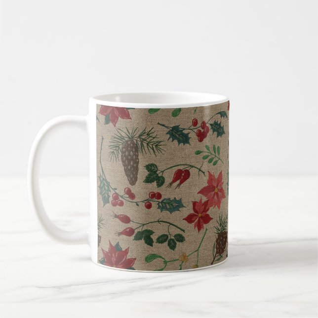 Traditionelle botanische Weihnachten Tasse (Links)