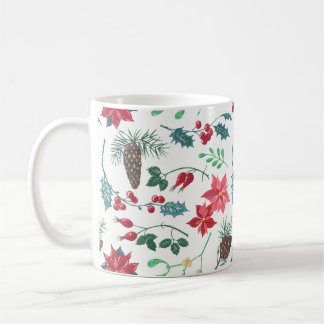 Traditionelle botanische Weihnachten (weiß) Tasse