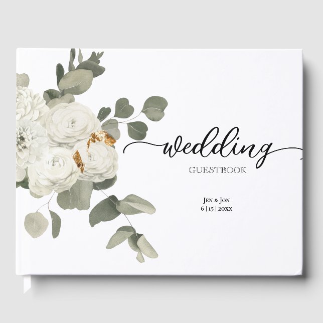 Traditionelle Brautblütenblütenhochzeit Gästebuch (Vorderseite)
