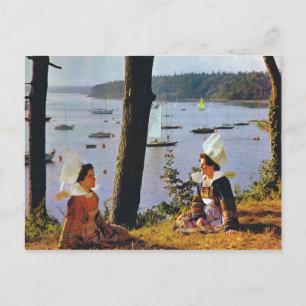 Traditionelle Bretonische Kostüme Postkarte