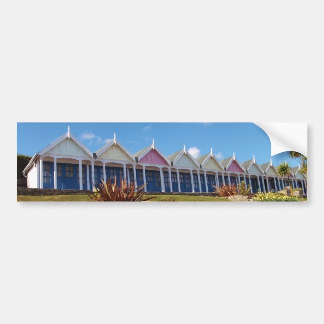 Traditionelle britische Beach Huts Autoaufkleber (Vorne)