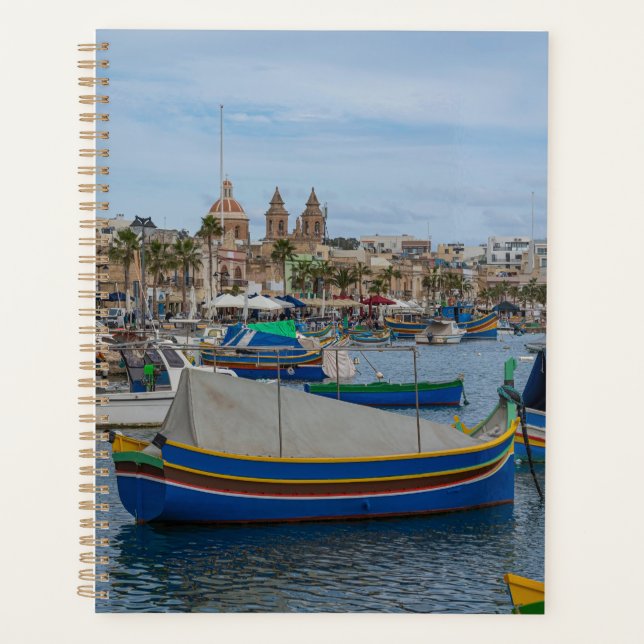 Traditionelle bunte Fischerboote in Malta Planer (Vorderseite)
