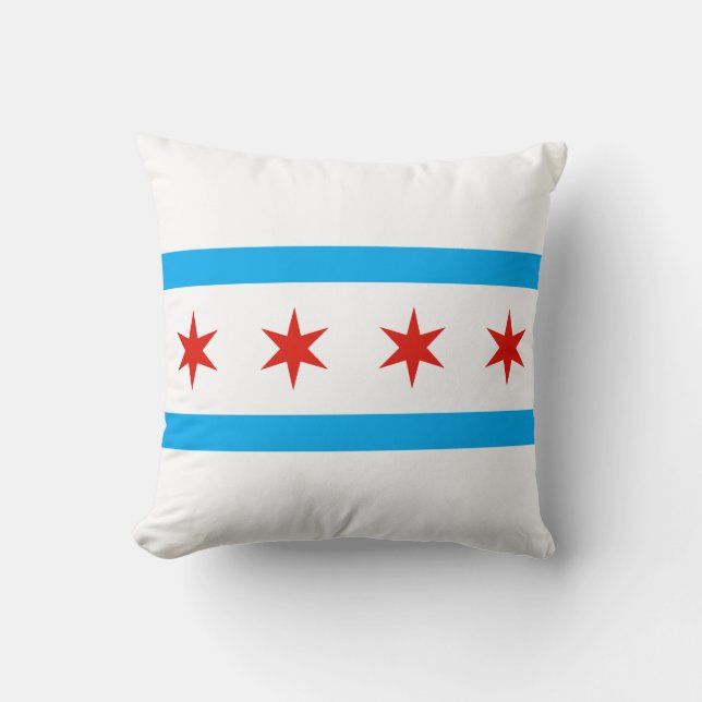 Traditionelle Chicago-Flagge Kissen (Vorderseite)
