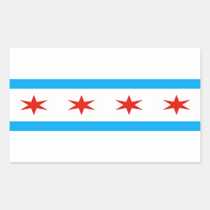 Traditionelle Chicago-Flagge Rechteckiger Aufkleber