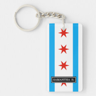Traditionelle Chicago-Flagge Schlüsselanhänger