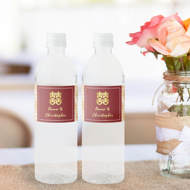 Traditionelle chinesische Hochzeit auspicious pera Wasserflaschenetikett (Von Creator hochgeladen)