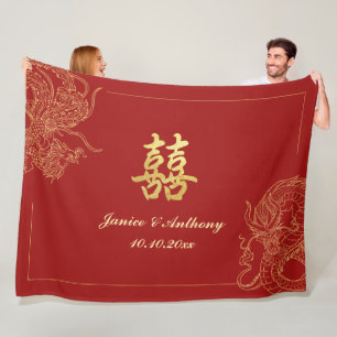 Traditionelle chinesische Hochzeit mit Drache und  Fleecedecke