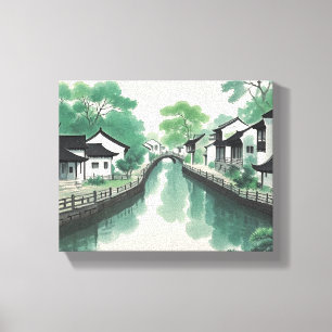 Traditionelle chinesische Landschaftsmalerei, klas Leinwanddruck