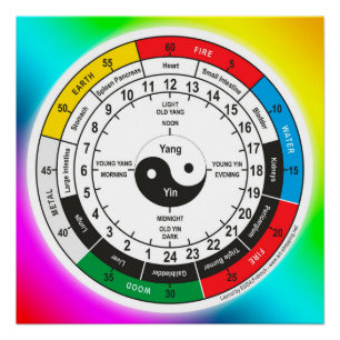 Traditionelle Chinesische Medizin Body Clock Squar Poster