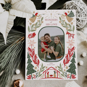 Traditionelle christliche Weihnachts-Geburts-Szene Feiertagskarte