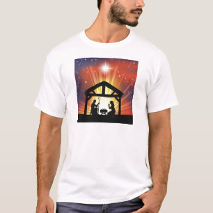 Traditionelle christliche Weihnachtsnativity-Szene T-Shirt