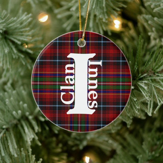 Traditionelle Clan Innes Tartan Kariert  Keramik Ornament (Baum)