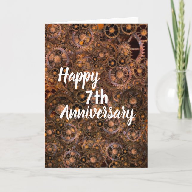 Traditionelle Copper 7th Anniversary Card Karte (Vorderseite)