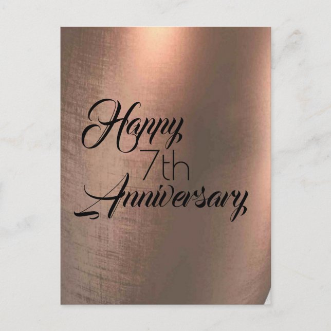 Traditionelle Copper 7th Anniversary Card Postkarte (Vorderseite)
