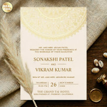 Traditionelle Cream Gold Mandala Indische Hochzeit