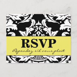 Traditionelle Damast-Postkarte Einladungspostkarte