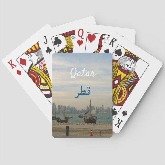 Traditionelle Dhows in Doha-Katar Spielkarten (Rückseite)