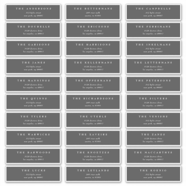 Traditionelle dunkelgraue individuelle Hochzeitsad Aufkleber (Vorderseite)