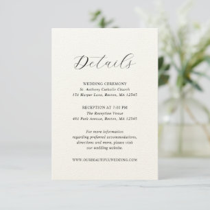 Traditionelle Elegante Hochzeit Begleitkarte