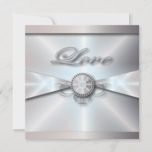 traditionelle, elegante, perlweiße Hochzeit Einladung
