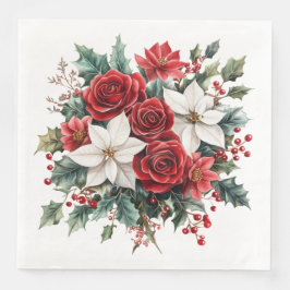 Traditionelle Elegante Weihnachten Poinsettia Serviette