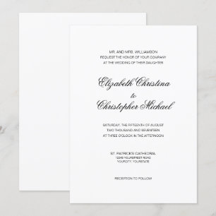 Traditionelle Eleganz in Schwarz und Weiß (w rcptn Einladung