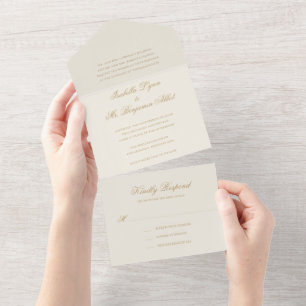 Traditionelle Elfenbeinhochzeit All In One Einladung