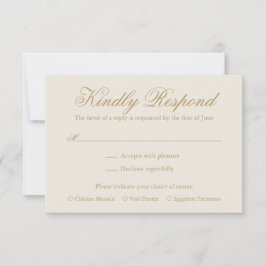 Traditionelle Elfenbeinhochzeit RSVP Karte