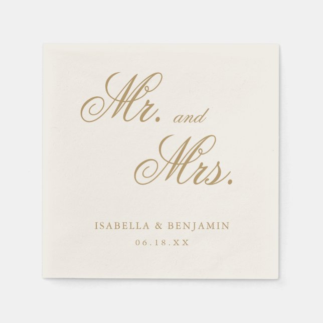 Traditionelle Elfenbeinhochzeit Serviette (Vorderseite)