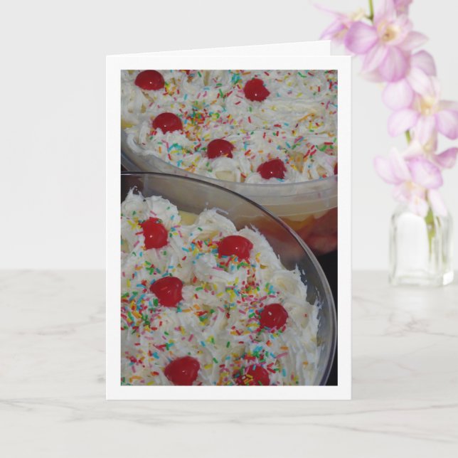 Traditionelle englische Trifle Dessert Cuisine Karte (Orchidee)